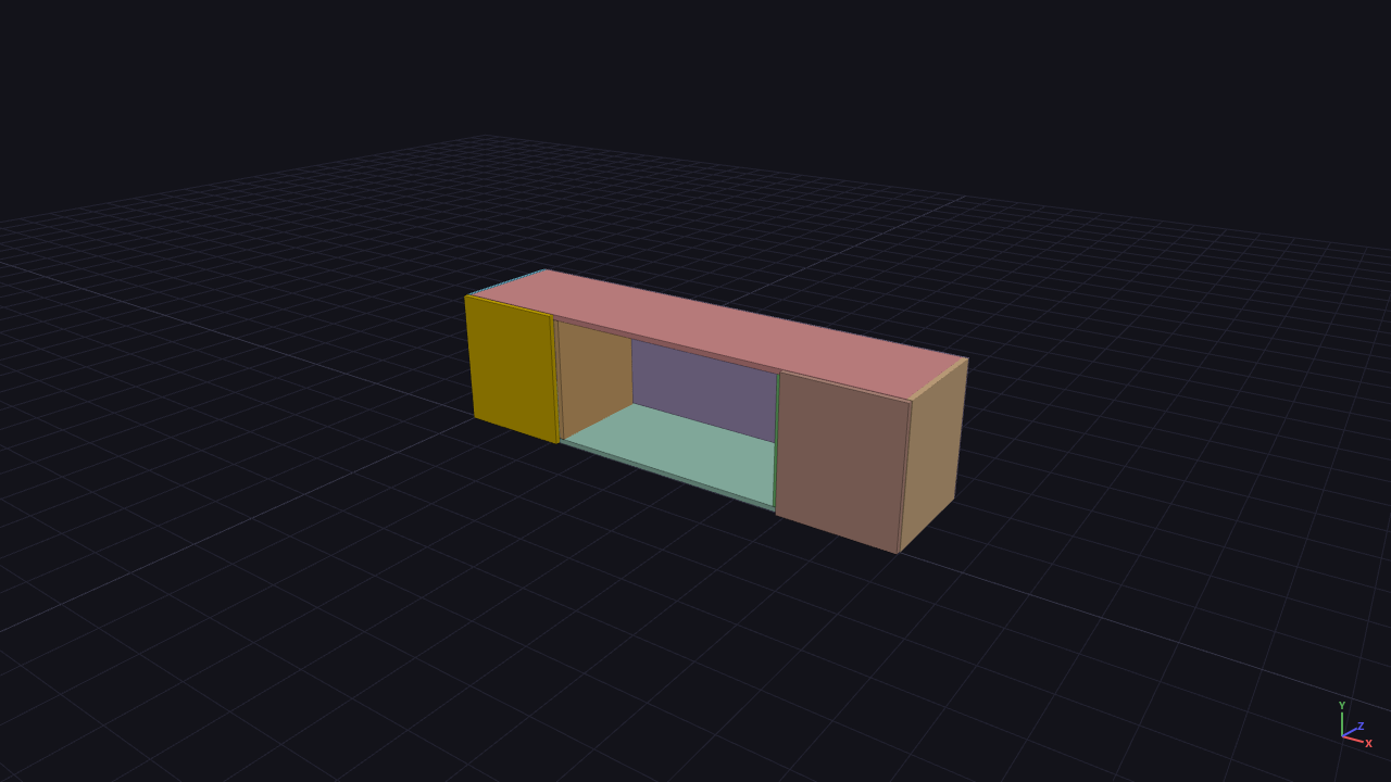 Render 3D del mueble de TV