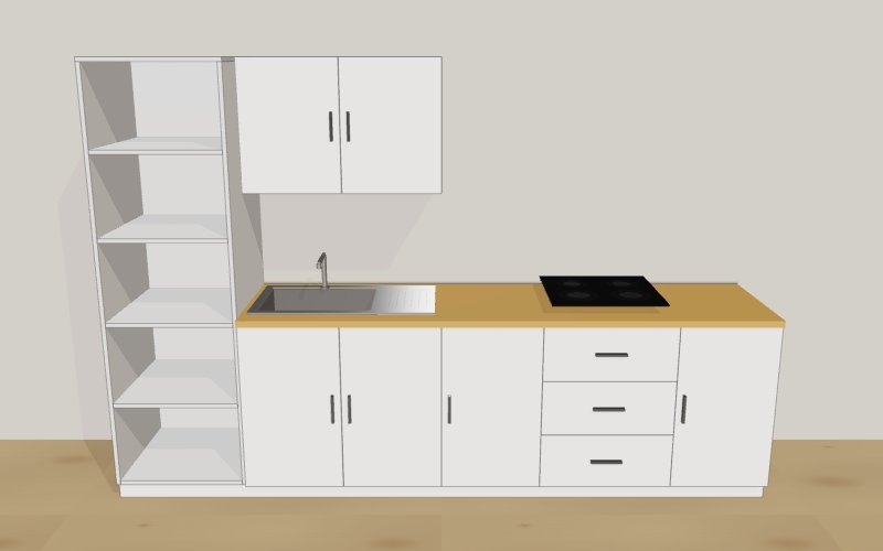 Cocina en kit DELINEA id ATENAS blanco brillo 3 metros
