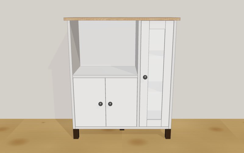 Homcom  Aparador para microondas 80x35x97 cm blanco