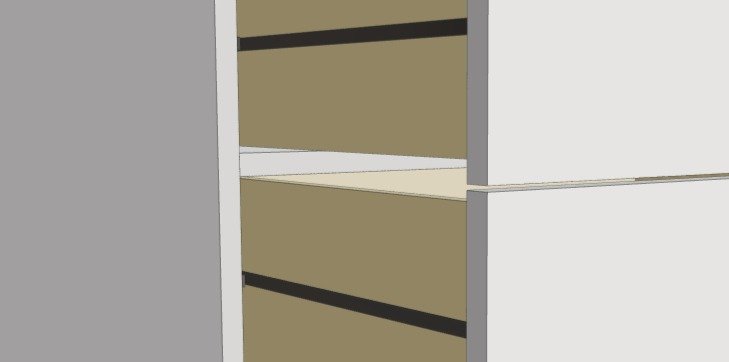 Le añadí un refuerzo estructural, aunque no hace falta por las dimensiones del mueble. Es una opción